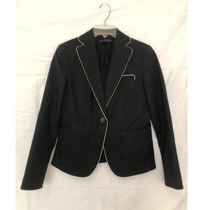 Women’s Black Blazer with White Accents